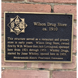 Wilson Drug Store Placard